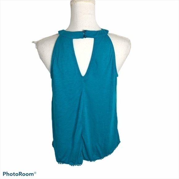 No Boundaries Halter Boho Top Medium Blue - Picture 5 of 9